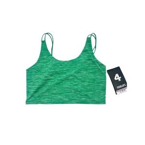 Fourlaps Poise Longline Bra Emerald Space Dye NWT $54 Yoga Athletic 4 Lap Sz Med